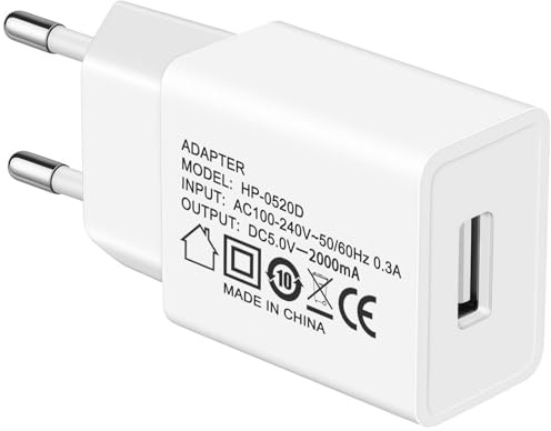 Ladestecker USB Netzstecker 5v 2a Netzteil 5v2a Adapter Steckdose 10W Stecker mit USB Stromstecker 10 Watt USB A Ladegerät Kompatibel Galaxy S8 S9 S10 A10 Z Fold Flip Android Mobiltelefon Charger