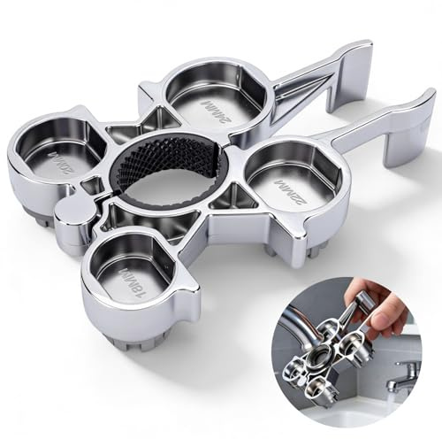 Schlüssel 12-In-1 Armaturenschlüssel für Verschiedene Wasserhahn Aufsätze | M16/M18/M20/M22/M24, Wasserhahn Sieb Schlüssel, Aufsätze Für Wasserhähne, Küche, Bad, WC, Waschbecken