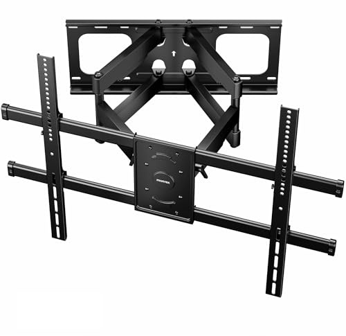 monTEK Supporto da parete per TV Full Motion per TV di grandi dimensioni da 50 a 100 pollici fino a 74,8 kg, estensione lunga 25 pollici, staffa di montaggio articolata per perni in legno decentrati