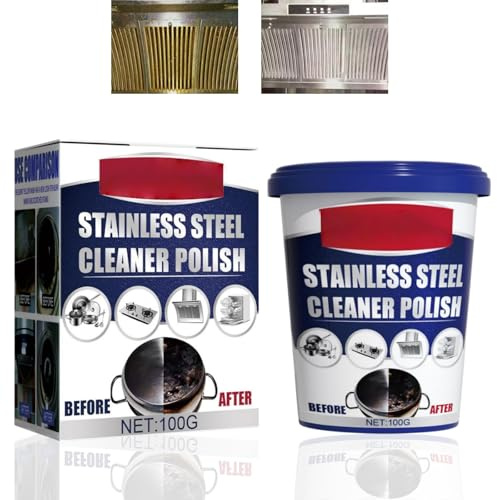 100g Eco Oven Cleaner Paste,Multi-Purpose Cleaning Paste for Kitchen,Metal Cleaner,Cooker & Microwave Cleaner,Oven Tray,Hood Cleaner,Silver Cleaner for Cutlery,Stainless Steel Polish,Scratch Remover