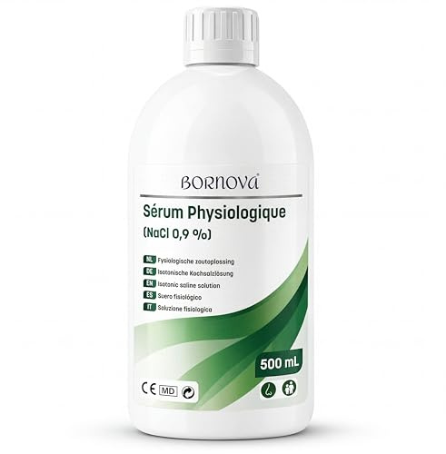 BORNOVA - Kochsalzlösung 500ml – Isotonische Kochsalzlösung NaCl 0,9% für Nasenspülung & Nasenvernebelung – Geeignet für Aerosol-Anwendung – Tägliche Nasenhygiene - 1 Flaschen