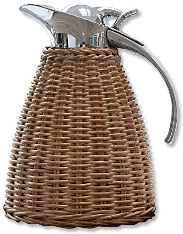 Loberon Thermoskanne Senta, Rattan/Edelstahl, H/Ø ca. 22,5/15 cm, braun/silber