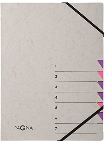 Pagna 44307-10 Ordnungsmappe 7 Fächer Easy Grey 1-7 lila