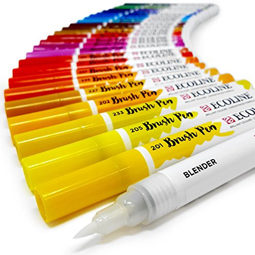 Royal Talens Ecoline Flüssige Aquarellstifte, 30er-Set in Kunststoff-Hülle