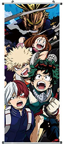CoolChange My Hero Academia Rollbild/Kakemono aus Stoff, 100x40cm, Motiv: Izuku Midoriya & friends