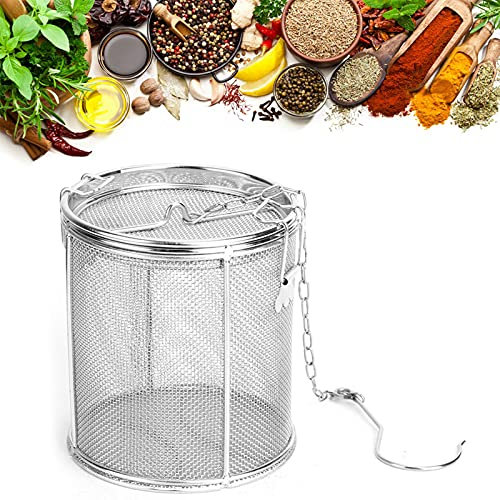 Teesieb Gewürzsieb Edelstahl, Haofy Teefilter Teeei für Teekanne/Tasse, Fein Gewürzfilter Gewürzkugel für Losen Tee Kaffee Gewürze mit Langer Kette und Haken, Küchen Kochzubehör (12 * 13cm)
