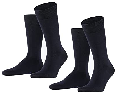 FALKE Herren Happy 2-Pack Socken atmungsaktive Baumwolle verstärkte langlebige Herrensocken ein Allrounder für Business und Alltag Baumwollstrümpfe einfarbig im Multipack 2 Paar | Set aus 2 Paar Baumwollstrümpfen