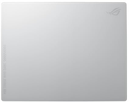 ASUS ROG Moonstone Ace L Mouse Pad Gaming in Vetro, Superficie Silenziosa e Scorrevole, Vetro Temperato 9H, Resistente a Graffi e Urti, Base in Silicone Antiscivolo, 500 x 400 mm, Moonlight White