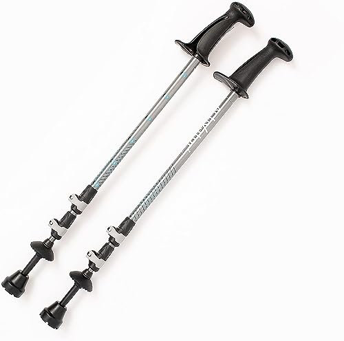 Urban Poling ACTIVATOR2 Dark Grey/Cyan, 1 Pair - For Users up to 6 Feet - Lightweight Aluminium Nordic Walking Poles - Foldable & Adjustable Hiking Gear - Handle