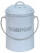 3L 3 Litre Vintage Style Galvanised Compost Food Waste Recycling Bin Caddy - White - with Odour Absorbing Filter - 19cm (H) x 13.5cm (Dia)