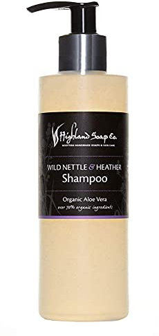 The Highland Soap Company Wild Nettle & Heather Aloe Vera Shampoo 250ml - Organic Shampoo with Aloe Vera, Nettle & Lavender