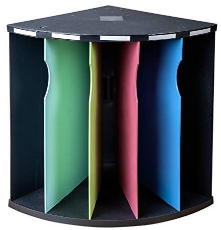 Exacompta 3931928D Ergonomische Sortierablage THE CORNER mit 5 Fächern für Ordner, Mappen, Hefter und Ringbücher im DIN A4 Format perfekt für Ihr Büro 1928 Schwarz|bunt