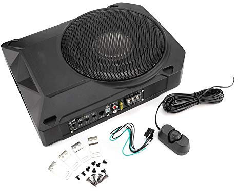 KIMISS Subwoofer autoamplificado de 600 W, Subwoofer Activo bajo el Asiento para automóvil Altavoz de woofer Amplificador de para Audio Universal (Negro)