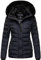 Navahoo Damen warme Winter Steppjacke mit Abnehmbarer Kunstfell-Kapuze Milianaa Navy Gr. XS