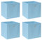 BonChoice Foldable Storage Cubes Boxes for Home Organization, Eyelet Non-Woven Fabric Wardrobe Cabinet Chest Bin Organizer Basket for Clothes Bedding Toys Towels, Collapsible & Durable (4, Blue)