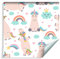 Wallepic Tapete 10m Vlies Tapete Einhorn Regenbogen Wolken Vliestapete 1000x53cm Wand Tapete Wohnzimmer Kinderzimmer Moderne Wanddeko Wand Dekoration
