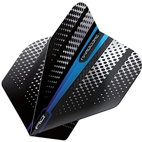 RED DRAGON Hardcore Radical Blue Flash Dart Flights - 4 Sets Per Pack (12 Dart Flights in total)