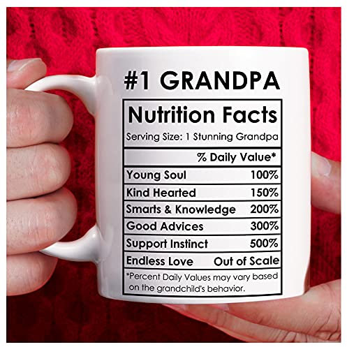 Breezy Valley Taza para abuelo, regalo para el día del padre, regalo para abuelo, el mejor regalo para abuelo de parte de nieto y nieta, tazas de café para abuelo, regalos de cumpleaños para abuelo,