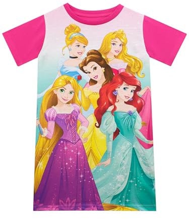 Disney Princess Nightdress | Cinderella, Sleeping Beauty, Rapunzel, Ariel & Belle Girls Nightdress | Multicoloured 3-4 Years