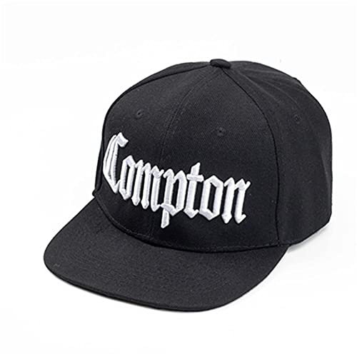 Baseball Cap Stickerei Baseballmütze Hip Hop Snapback Caps Flache Mode Sport Hut Für Unisex Einstellbare Papa Hüte-Black Compton