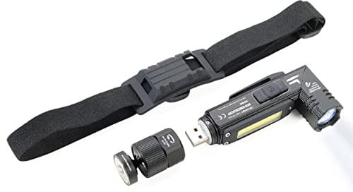 Troika Akku Taschenlampe-Knicklampe-Stirnlicht ECO Knicklicht Spritzwassergeschützt, 150 Lumen, TOR55/BK