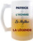 Chope de bière Patrick Mythe Légende - cadeau idée anniversaire Fête des Pères Humour - Verre givré 470 ml avec poignée Alcool Pinte