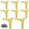 MIVIDE 8pcs Pieds de Meubles Or, 15cm Pied de Canapé en Métal, Charge Jusqu'à 800kg, Pieds de Meuble Moderne Triangulaire pour Canapé, Table, Lit, Armoire (Or, avec 40 Vis)