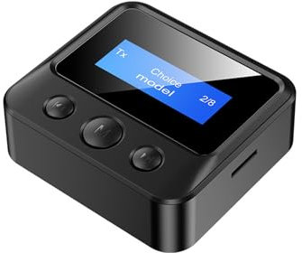 Receptor Transmisor Bluetooth 5.1, Adaptador Inalámbrico Bluetooth con Modos TX RX, Adaptador de Audio Bluetooth AUX RCa de 3,5 Mm con Pantalla Digital LED para TV, Sistema de Sonido Doméstico, Altavo