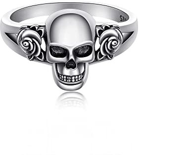 CUPENDA Bague en argent sterling 925 pour femme avec tête de mort, lotus, pentagramme, champignon, nœud celtique, cadeau d'Halloween, Argent sterling, Aucune pierre précieuse