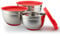 Parmedu 100% 304 Stainless Steel Mixing Bowl Set with Airtight Lids, 3 Nesting Storage Bowls with Scale Marks & Non-Slip Bottom, Size 2L, 1.5L, 1L, Great for Baking, Cooking and Serving, Model CK002