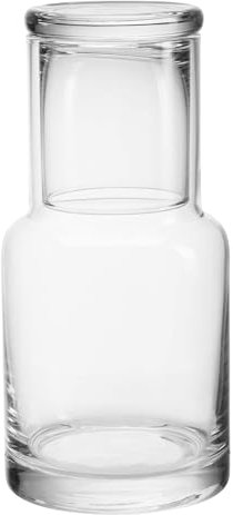 BlogBlog Bedside Water Carafe and Glass Set, Mouthwash Decanter, Water Pitcher Set for Nightstand (Clear)