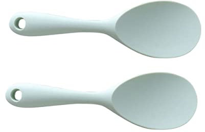 Cabilock Espátula Para Arroz De Silicona 2 Piezas Cuchara De Arroz No Adherente Verde Utensilios De Cocina Ergonómicos Para Servir