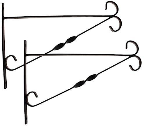 Orbitron Hanging Basket Brackets Metal - 12 14 Strong Outdoor Wall Chain -Wall Brackets (2x14 Wall Bracket Only)