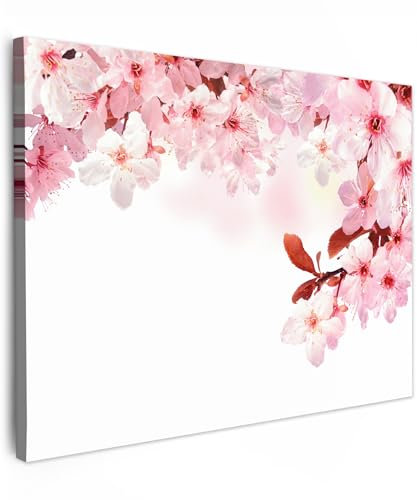 MuchoWow© Quadri su Tela 40x30 cm Foto Quadro Moderno Soggiorno Canvas Decorazioni Camera da Letto con Fiori - Sakura - Rosa - Primavera - Rami in fiore