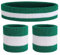 XPEX Fascia Di Sudore Testa Sport a Strisce Fascia Di Sudore Set Fascia Di Sport Polsino (1 Fascia e 2 Braccialetti) Set Fasce Di Sudore Per Uomini e Donne Sportivi (C)