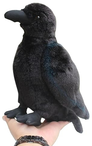 Realistische Krähe Plüsch, Nette Schwarze Krähe, Plüsch Kissen Spielzeug, Weiche Vogel Rabe Plüsch Puppe für Kinder Geburtstag Geschenke für Kinder Wohnkultur
