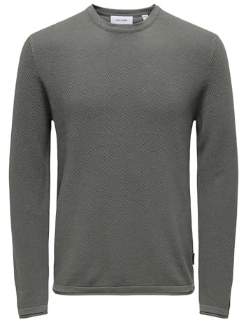 Only & Sons Onsfelix Reg 12 Crew Knit Noos | Normal geschnitten fit, Langarm, Casual, Bei max. 40 grad waschen