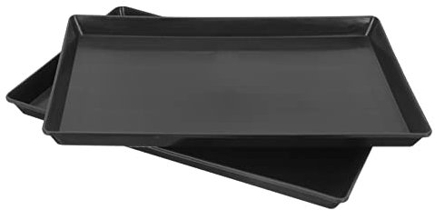 Didiseaon Leakproof Bird Cage Tray Black Replacement Dog Crate Pan Sturdy Odor Resistant Bunny Cage Bottom Tray for PET 2Pcs