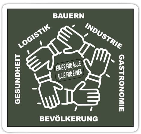 Spreadshirt Bauernprotest Bauerndemo Unterstützen Sticker Aufkleber, 10 x 10 cm, Mattweiß