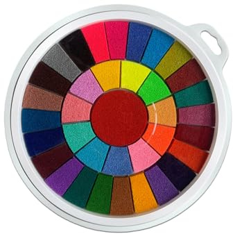 Sicheii Regenbogen-Stempelkissen in 36 Farben, waschbare Stempelkissen für Gummistempel, große farbige Stempelkissen für Hand- und Fußabdrücke, rundes Prägestempelkissen für Bastelarbeiten,