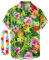 CIZEUR Chemise hawaïenne Homme Imprimée à Manches Courtes Colorées- Fleurs -Ananas -Coco-Flamants Roses，M GN-Fleurs Ananas