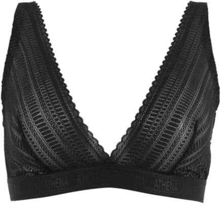 Athena Femme Graphic Dentelle Soutien-Gorge, Noir, XL EU
