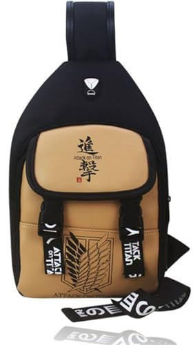 Yinova Attack On Ti-tan Schultertasche Herren, Verstellbar Rucksack Klein, Umhängetasche Sporttasche Reise Wander Daypack für Herren Damen