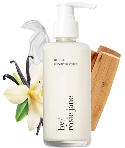 By Rosie Jane Everyday Body Milk (Dulce) - Hydrating Toner & Body Moisturizer to Help Even Skin Tone - Infused with Soothing Aloe Vera and Turmeric Root to Promote Anti-Aging (5 Ounce)