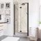 Schulte porte de douche pivotante-pliante 90 x 192 cm en niche, profilé noir, verre de sécurité 5 mm transparent anticalcaire, plage de réglage 88.3-90.9 cm, largeur d'accès 80 cm