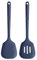 U-Taste Spatule en silicone extra longue: spatule de cuisine solide et fendue résistante à la chaleur de 315 ℃, flipper de cuisson pour frire des crêpes de poisson (Bleu Nuit, 2 pièces)