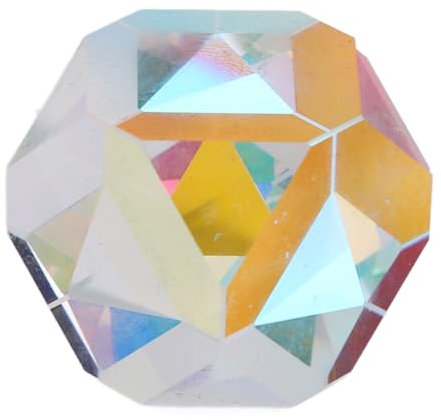 Buachois Farbwürfel-Prisma, 20mm K9 optisches Kristallglas-Polyeder RGB-Dispersion Prisma, optischer RGB-Prismen-Würfel für Physik-Lehr-Fotografie-Requisiten