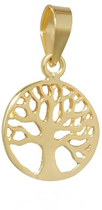 NKlaus Kettenanhänger Baum des Lebens 333 Gelbgold 9mm Talisman elegantes Amulett 16236