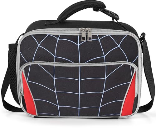 Kinder-Lunchbox für Jungen, Spinne, isolierte Lunchbox, Spinnennetz-Lunchbox, wiederverwendbare Snack-Boxen, Mahlzeiten-Vorbereitungstasche für Kinder, Jungen, Mädchen, Männer