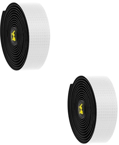rockible 2 Pezzi Nastri Manubrio Bici con Tappo terminale Nastri Manubrio Bici Morbidi e Adesivi Professionali Nastro Manubrio Bici da Corsa per Bici da Corsa, Nero Bianco